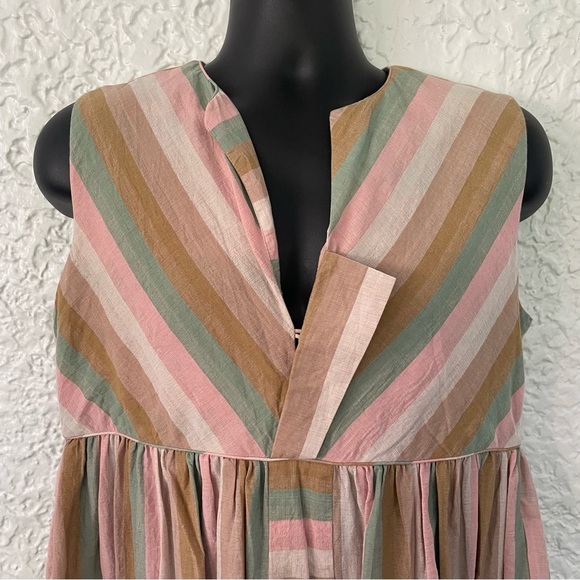 MIRTH Anguilla Rainbow Stripes Mini Dress Large - Picture 3 of 10